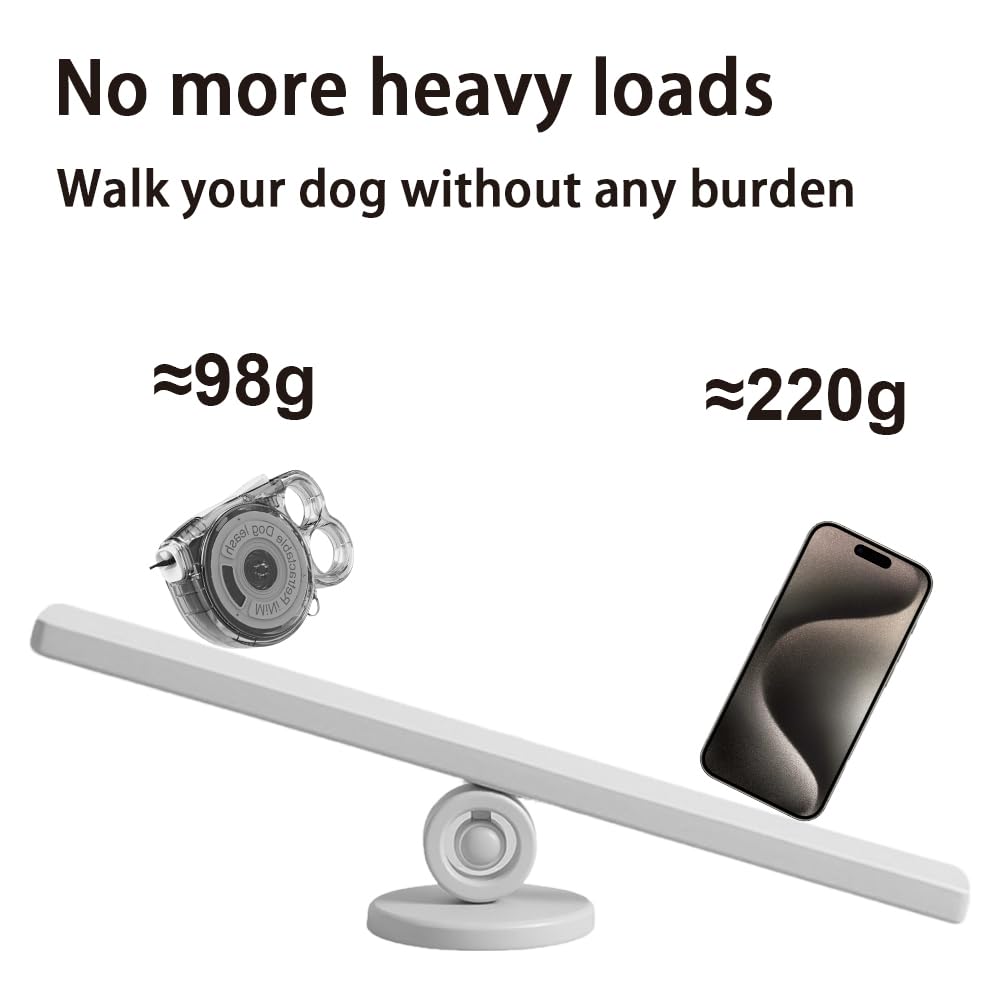 Mini Retractable Dog Lead, 3M Reflective Flat Tape, Pocket-Size Leash for Small Dogs under 5KG, Lightweight 104g - Image 3