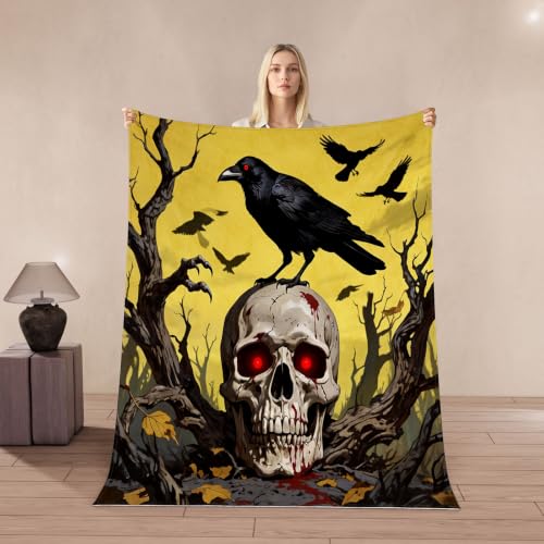 Couverture corbeau polaire chaude et microfibre ultra douce