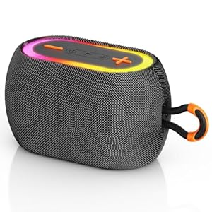 JYX Portable Bluetooth Speaker with 360° Stereo Sound, Bluetooth 5.3, 24H Playtime, TWS Pairing, RGB Lights, Waterproof Design - Perfect for Travel, Parties, Sports, Indoors & Outdoors