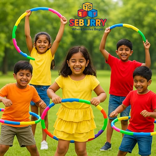 Image of Detachable Hula Hoop for Kids Adults, Fitness Rings for Kids with 6 Interlockable Piece, Adjustable Size | Hula Hoop for Women Excersie for - Boys & Girls (Multicolor)