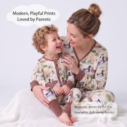 Tulivie Ultra-Soft Bamboo Viscose Footie Jumpsuit for Baby Boys & Girls (Mallard Duck,9-12M) - image 2