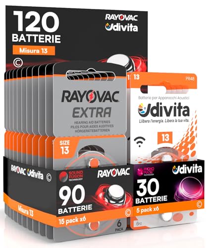 120 Pile Batterie Per Protesi / Apparecchi Acustici RAYOVAC 13 - Foto 6