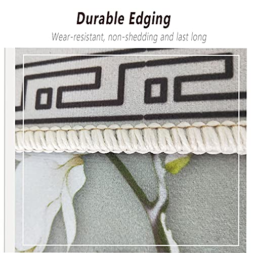 Tapis long de couloir géométrique lavable et gris doux