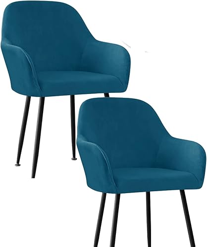 Vista 11 de Fundas protectoras de terciopelo elástico para sillas de comedor con brazos y respaldo curvado pequeño, juego de 6/4/2 para cocina, oficina, hogar