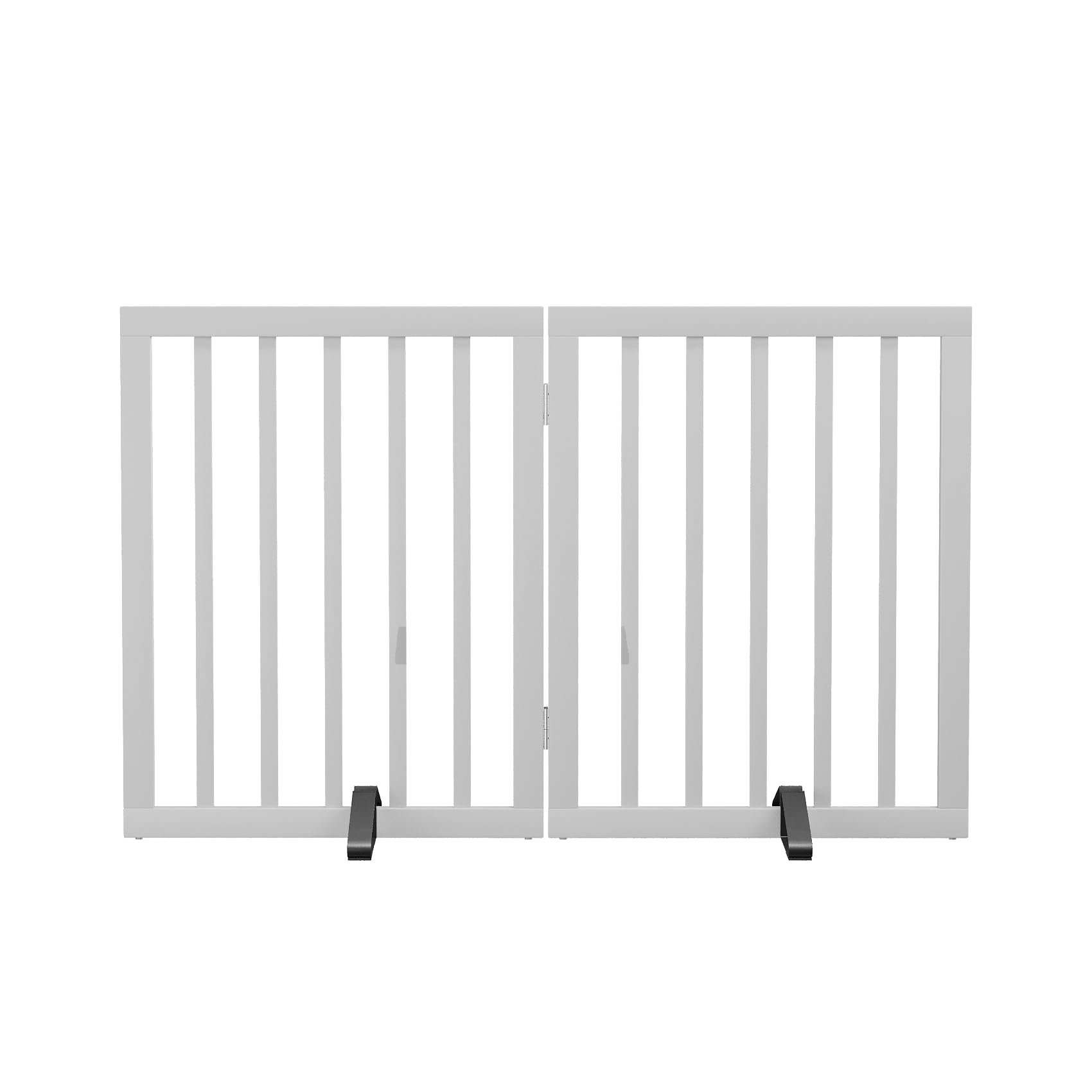 Semiocthome Freistehende Baby- & Haustiergitter aus Bambus, Hunde- und Katzengitter für Türen, Treppenschutzgitter für Welpen, Faltbare Sicherheitsgitter (Weiß, 2 Platten - 90cm Breit) - 2