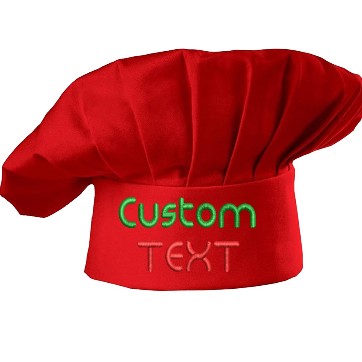 Unisex Red Personalized Chef Hat With Embroide Name,Logo Custom Adjustable Cooking Cap For Adults Teens Best Gift