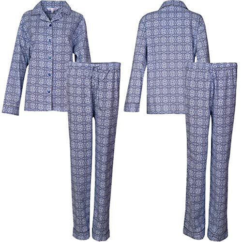 Alexander Del Rossa Women's Lightweight Button Down Pajama Set, Long Cotton Pjs4