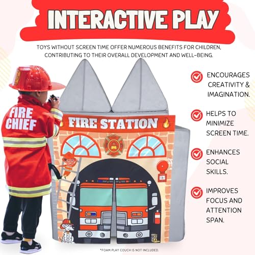 Image of Couch Swag Play Panel for Childrens Foam Sofa Kids Couch (Firehouse)