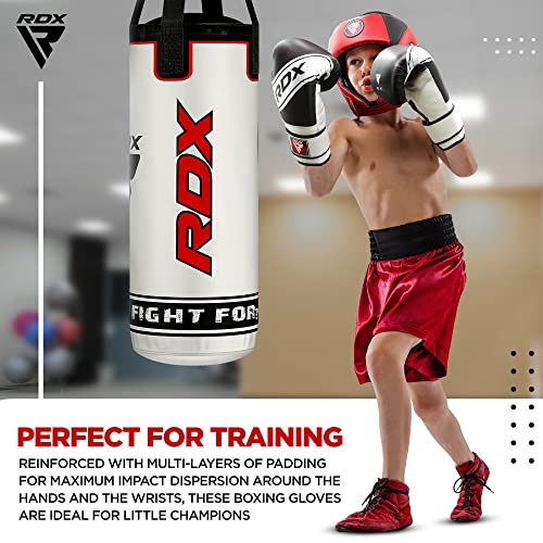 Rdx Kids Boxing Gloves, 6Oz 4Oz Junior Training Mitts, Maya Hide Leather Ventilated Palm, Muay Thai Sparring Mma Kickboxing Fighting, Punch Bag Speed Ball Focus Pads Punching Workout #TOP2
