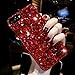 AQZBIAIOU Bling Diamond Case for Samsung Galaxy A17 5G, 3D Homemade Sparkle Crystal Rhinestone Shiny Glitter Full Clear Stones Back Phone Cover with Screen Protector -All Red