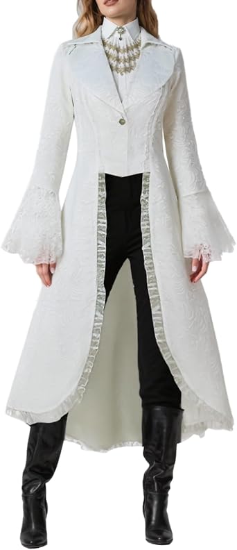 Womens Steampunk Jacket Medieval Pirate Coat Victorian Tuxedo