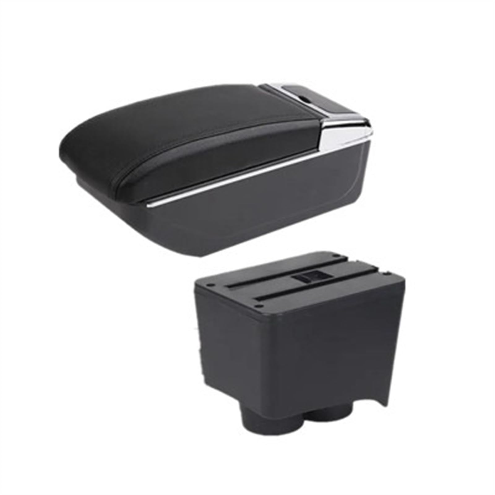 NOHEEU Car Armrest Box 2002-2009 Interior Retrofit Storage Accessories For Polo 9N 3 Mk4(B black line NO USB)