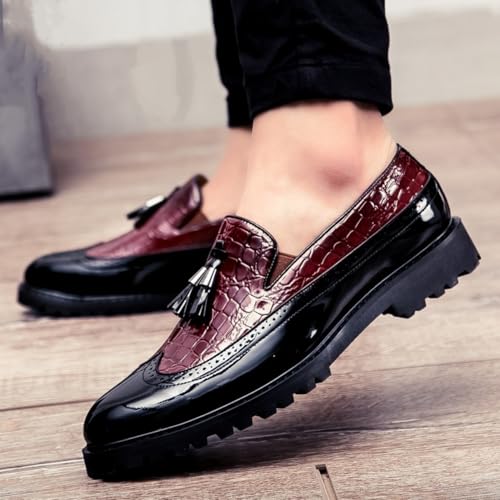Mocasines con borlas ANUFER para hombre con diseño wingtip brogue formal 2
