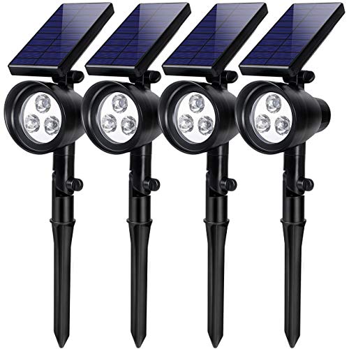 InnoGear Solar Lights, 2-in-1 Waterproof 3 LED Solar Spotlights Adjustable Wall Light Landscape Lighting Security Light Outdoor Auto On/Off for Patio Deck Yard Garden Driveway, Pack of 4