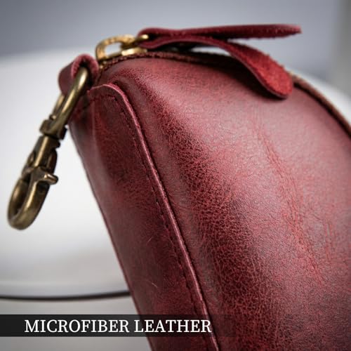 Monedero de piel auténtica ss-rojo con acabado artesanal elegante 4