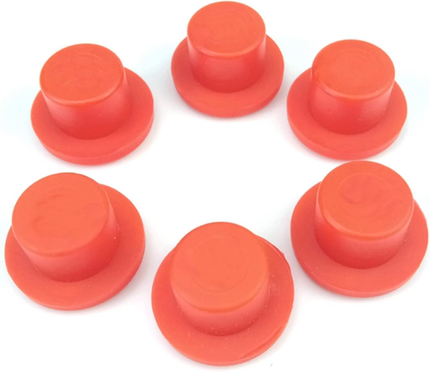 Plug Holes Flush Type Silicone Rubber Hole Plugs Red 11mm-48.5mm T Pack Of 6(11mm (solid))