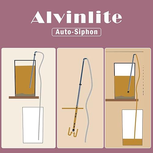 Miniatura 3 de Alvinlite Sifón de elaboración de vino, kit de sifón regular, bastón de sifón para cerveza, botella de cubo de vino con tubo transparente de 13