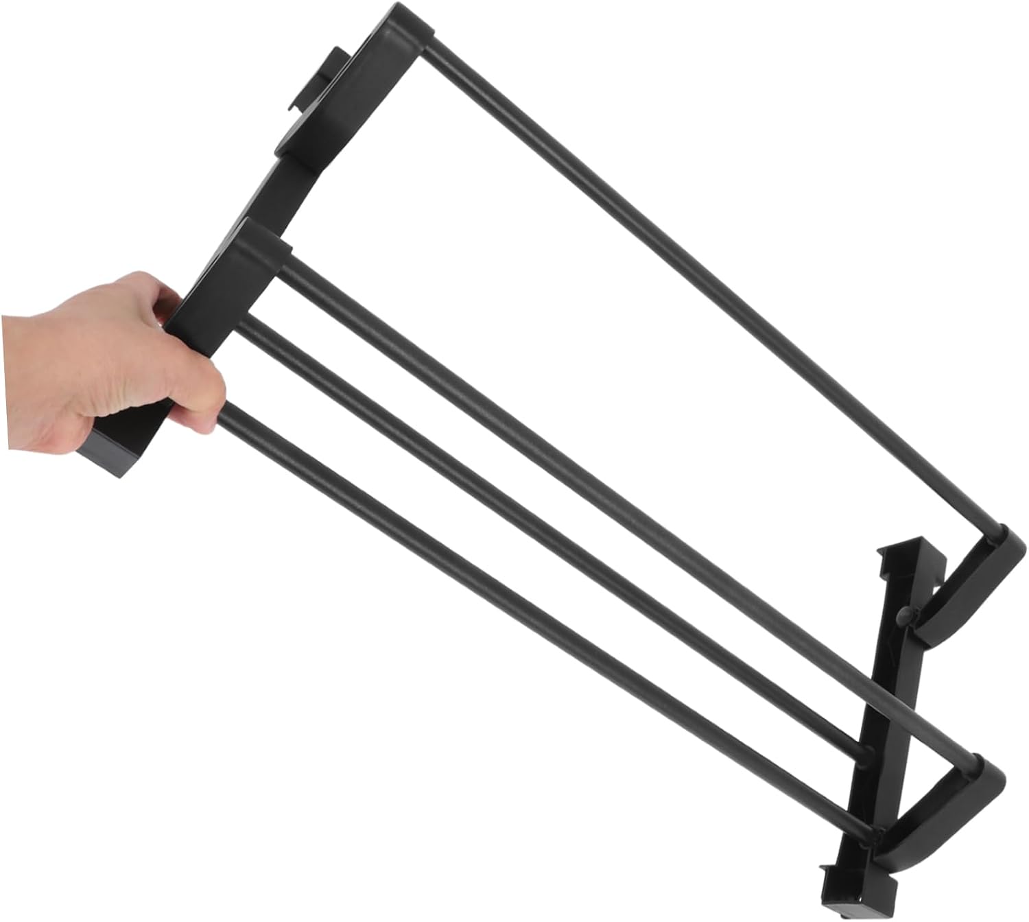 PRETYZOOM Space-efficient Wall-Mounted Shoe Rack Foldable No-Drill Plastic Metal Shoe Storage Holder for Rv Closet