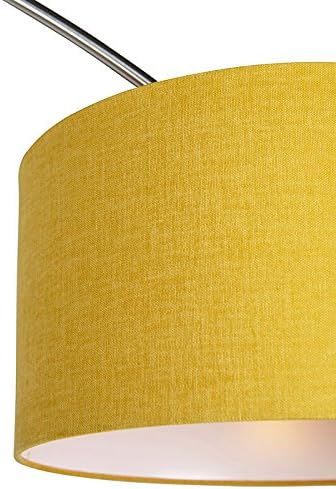 Qazqa QAZQA - Modern Booglamp staal met gele kap 35|35|20 - XXL | Woonkamer | Slaapkamer | Keuken - Metaal - E27 Geschikt voor LED - Max. 1 x 60 Watt photo 3