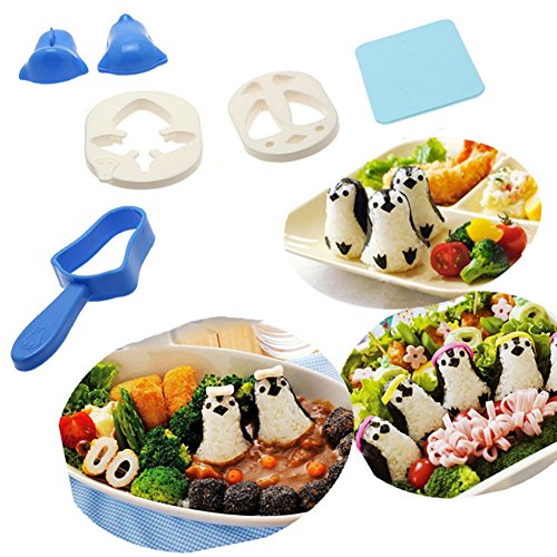 Gogoforward Penguin Shape DIY Kitchen Sushi Maker Mould Rice Ball Mould Bento Punch Combo