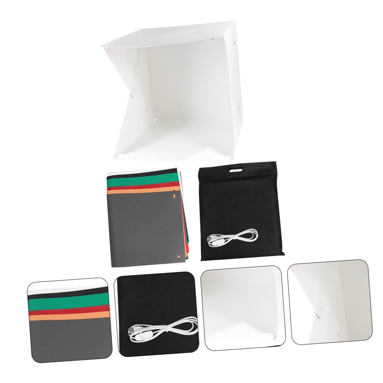 Homoyoyo Boîte à Lumière Photo Pliable 40 Cm LED Réglable, Tente Photo Portable en PVC et Polyester, Anti-Ombres pour Petits Produits et Mini Photographie