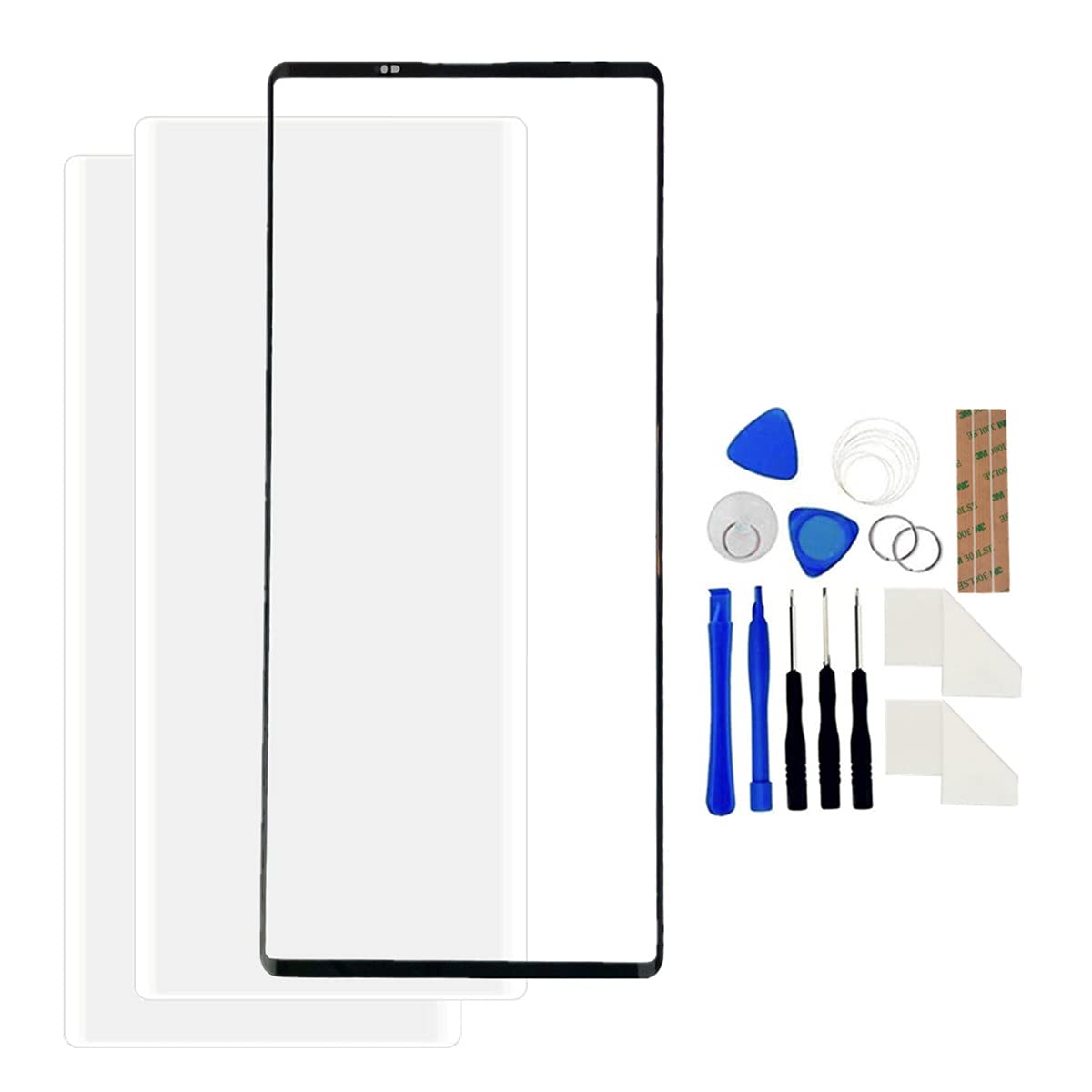 FainWanFront Screen Glass Outer Panel Lens Replacement +OCA Repair Tools Kit Compatible with LG LG Wing 5G LMF100VM1A 6.8 1inch Black Adhesive