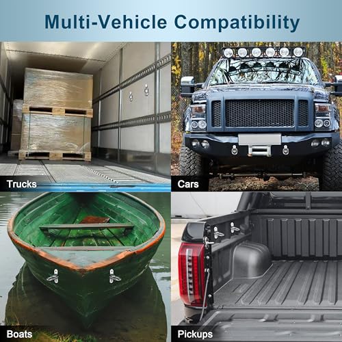 VEHIRIE 6 Stück Edelstahl D-Ring Zurrösen – Rostfreier Verzinkter Stahl, 6mm Starker Ankerring & 3mm Verstärkte Basis für LKW, Anhänger, Boot, Camping
