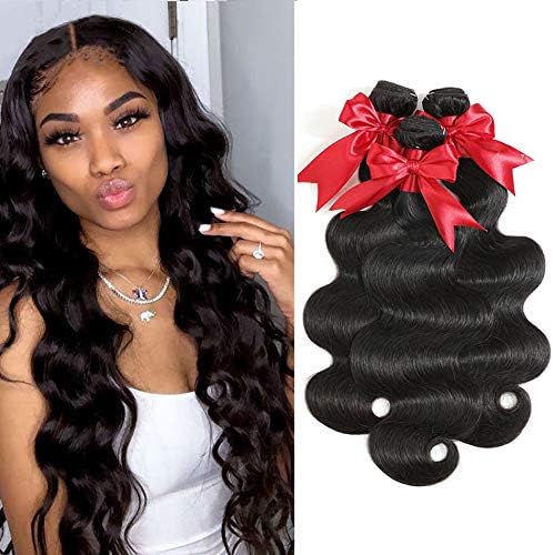 10A Brazilian Body Wave Hair Bundles 100% Human Hair 3 Bundles Body Wave Unprocessed Virgin Weave Hair Human Bundles Natural Color (22 24 26)