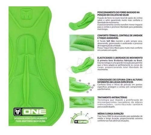 Bermuda Ciclismo Free Force Masculina Neo Classic Preta Tamanho:GGG;Cor:Preto