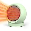 Space heaterptc ceramic electric desktop heater high output fan for home bedroom office desk indoor usegreen  urban country home decor