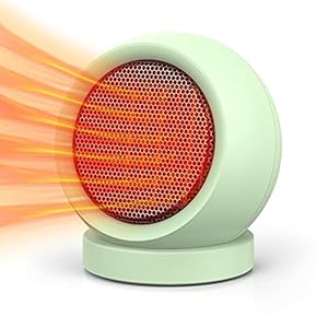 Space HeaterPTC Ceramic Electric Desktop Heater High Output Fan for Home Bedroom Office Desk Indoor UseGreen