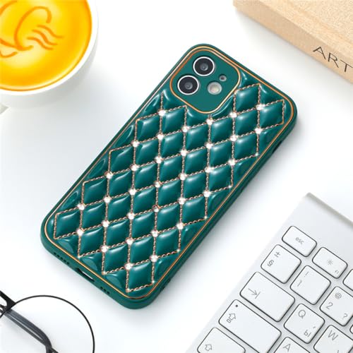 Couverture en cuir souple iPhone 12 vert chic pour femmes actives