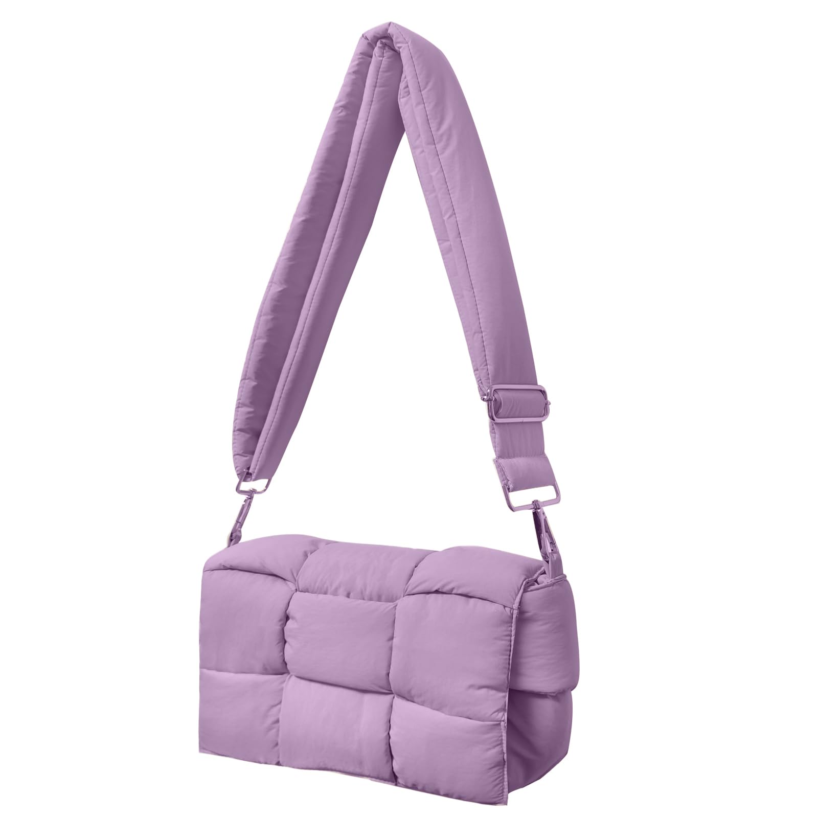 Shoulder Bag Lightweight Puffer Tote Crossbody Bag Handwoven for Women | waterproof nylon, durable, soft padded texture, versatile for travel, work, weekend, everyday, adjustable strap