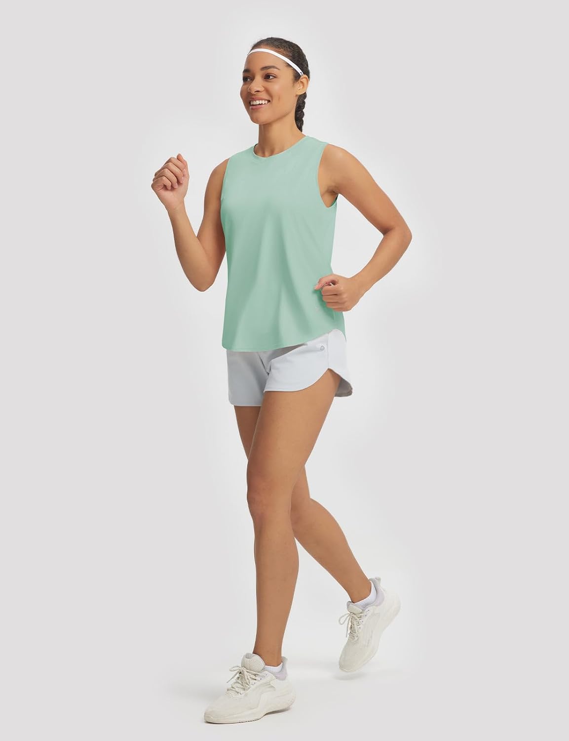 baleaf Women's Cooling Workout Tank Tops Quick Dry Loose Fit Athletic Tops Sleeveless Shirts UPF50+ Lightweight Running Gym