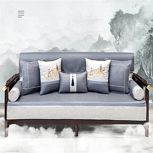 Mhyfc Sofa Cushion Cover Cloth Four Seasons Universal Chinese Cushion Towel Chinese Style (Color : D, Size : 90 * 180Cm) #TOP2