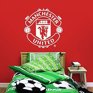 Beautiful Game Manchester United Football Club Official (ONE COLOUR) Crest Sticker + Man Utd Logo Decal Set Vinyl Poster Print Mural Art (Black, 60cm)
