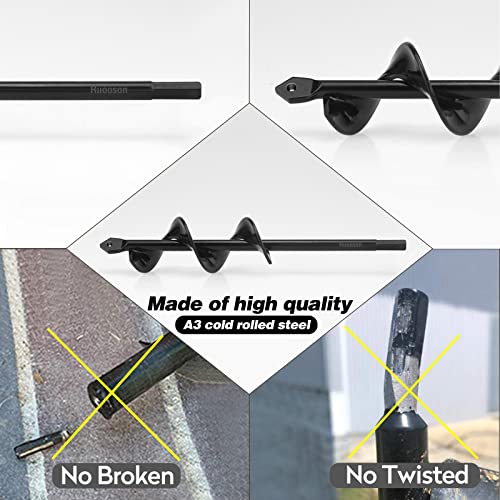 Garden Auger Drill Bit For Planting Ruooson 1.6X9In Garden Augerspiral Drill, Easy Planter Rapid Planter Plant For 3/8" Hex Drive Drill <1Pcs>. (1.6X9 In) #TOP5