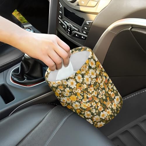 Image of Black Cat Maple Leaf Pumpkin Car Front Seat Can Leak Proof Front Seat Back Seat Garbage Container Bag Kitchen Rubbish Bin Fashion Vehicle Organization Bin, Easy to Use
