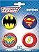 Ata-Boy DC Comics Logos Set of Four 1.25 Inch Buttons, Officially Licensed Collectible Buttons - Batman, Superman Wonder Woman Flash
