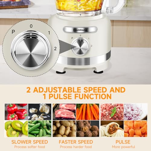 Homtone-16-Cup-Food-Processor-French-Fry-Cutter-Food-Processors-9-Functions-7-Blades-for-Shredding-Slicing-Doughing-Emulsfying-and-Meat-Vegetable-Chopping-for-Home-Use-3-Speeds-600W-Beige