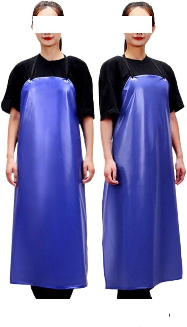 Grembiuli Regolabili, Grembiule in PVC, Cinturino Regolabile Blu Resistente all'olio(Medium Thick 120x80cm)