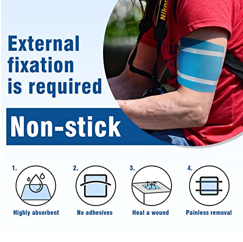 Ceeport Super Absorbent Wound Dressing [4" X 4", 10 Pcs] Non-Stick Gauze Pads, Wound Care Supplies For Pressure Ulcers, 1St/2Nd Degree Burns, Surgical Dressing, Drainage And Fast Healing #TOP2