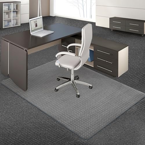 Beswin BES4830CP Office Chair Mat For Carpet, 48'' X 60'' Clear Floor Mat For Low And No Pile Carpeted Floors, Thick And Sturdy Carpet Protector For Work, Home, Gaming, Easy Glide And Flat Without Curling cover