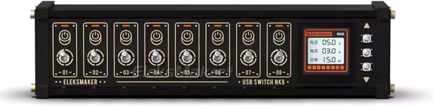 8 Port USB Docking Station, 8 Ports USB C Splitter, 1.54-inch IPS Color Screen, 10 Levels Brightness Adjustment, 8-Way Switch Total, Voice Control Function, for Phones, Tablets, and Gadgets