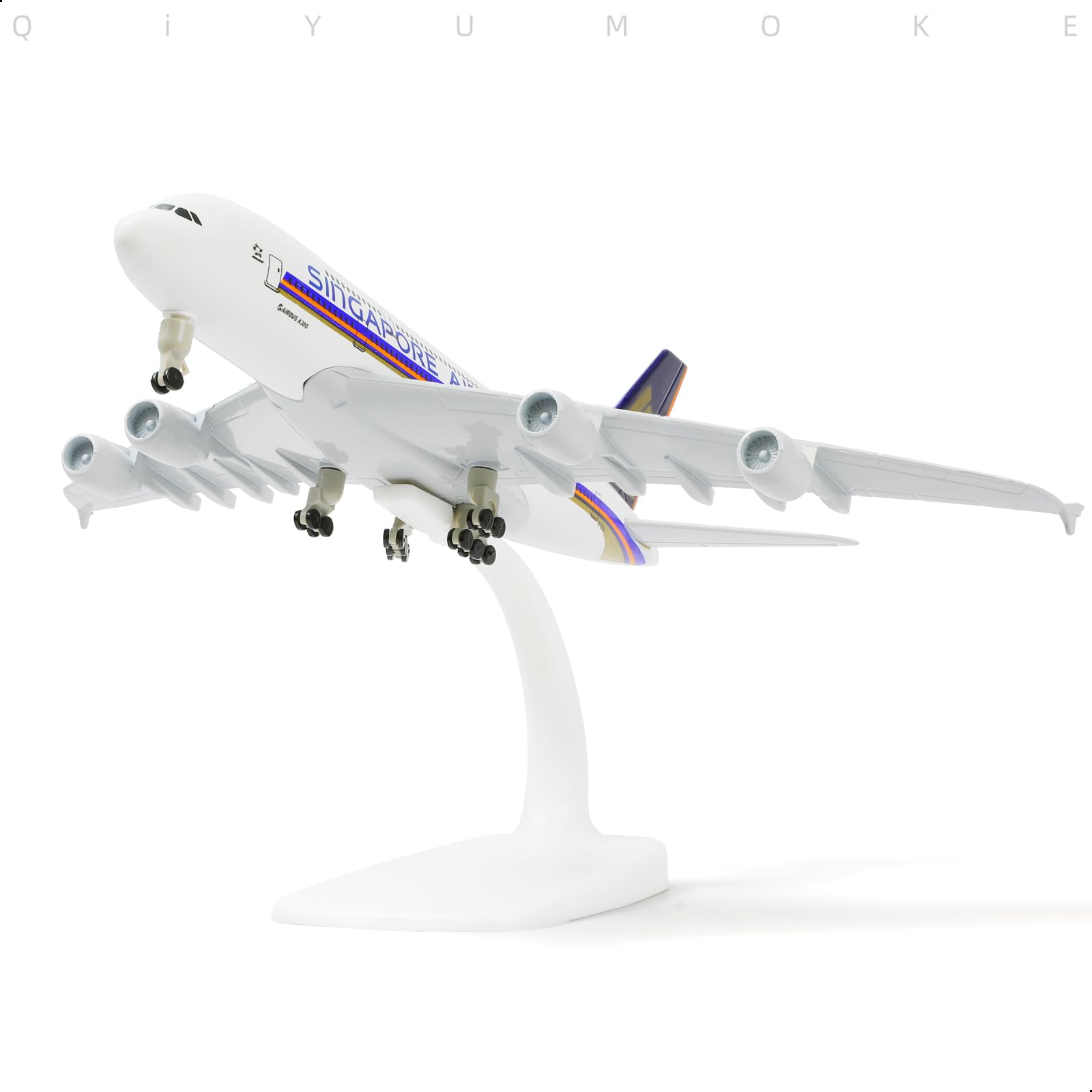 Maquette Avion QIYUMOKE A350 F-WWCF 1/300 – Modèle Métal Moulé Avec Support, Collection Aviation