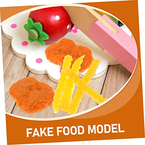 LALADEFIEE Simuliertes Hühnchen Und Pommes Frites Modell Lebensnahes Kunststoff Brathähnchen Verschleißfestes Hühnchenrequisit Dekoration Für Restaurant Und Küchenausstellungen