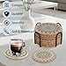 Cork Coasters Set of 8,Cork Coasters for Drinks,Colorful Coaster with Holder,Cute Easter Coffee Table Bar Coaster,Apartment Farmhouse Office Easter Decor, for Mom Grandma (Mandala 5)