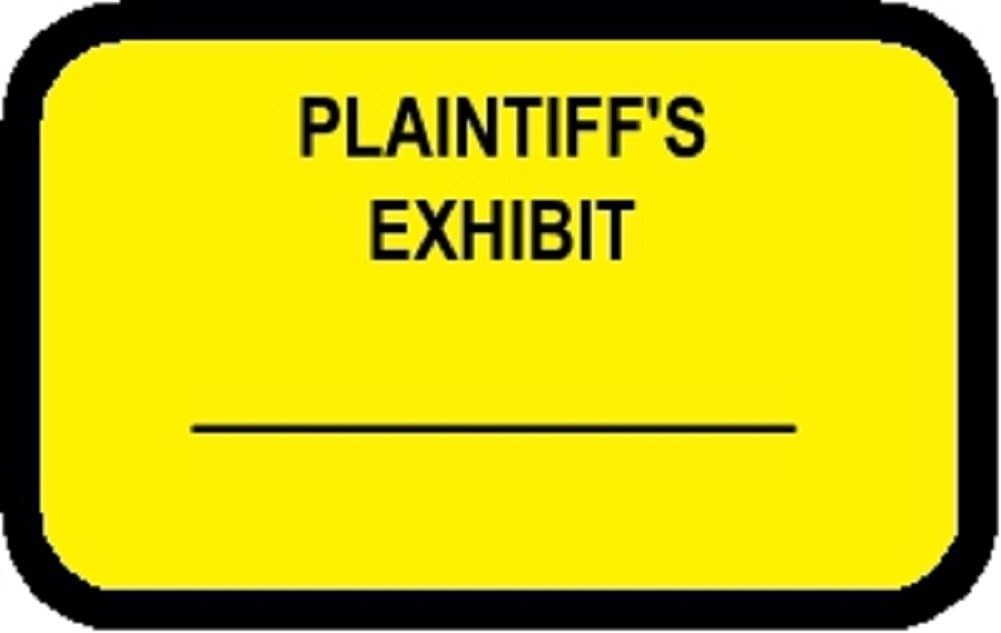 PLAINTIFF'S EXHIBIT Labels Stickers Yellow 492 per pack