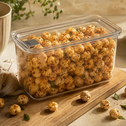 Image of All Time Modular Plastic Storage Container 1500ml | Food Grade Airtight Kitchen Storage Jar with Silicone Gasket Lid | Stackable Multipurpose Canister for Flour, Cereals & Pantry Storage - Transparent