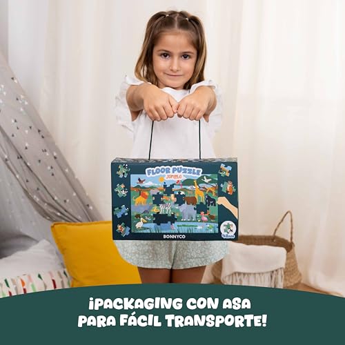 BONNYCO Puzzle Niños XXL de Animales de la Selva con 48 Piezas Grandes. Rompecabezas Gigante Infantil de 92 x 62 cm, Regalos para Niños y Niñas. Juguetes Educativos 2 a 8 Años 4 Bonnyco Puzzle Niños Xxl De Animales De La Selva Con 48 Piezas Grandes. Rompecabezas Gigante Infantil De 92 X 62 Cm, Regalos Para Niños Y Niñas. Juguetes Educativos 2 A 8 Años